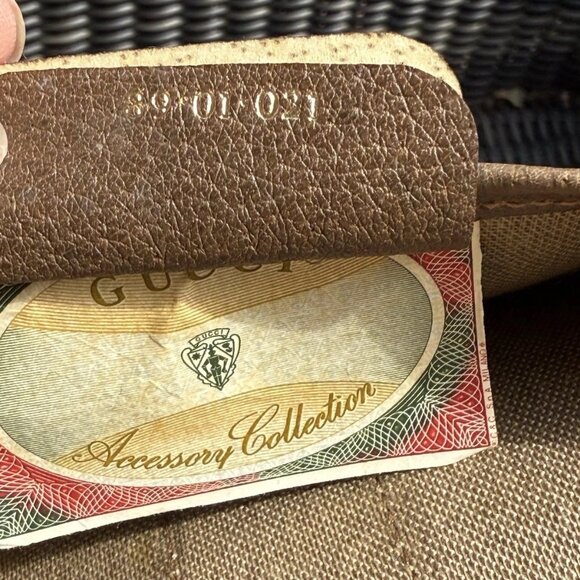 WITH CHAIN EUC Gucci Shirley Line Pouch Beige Logo clutch Crossbody bag handbag - Picture 9 of 10